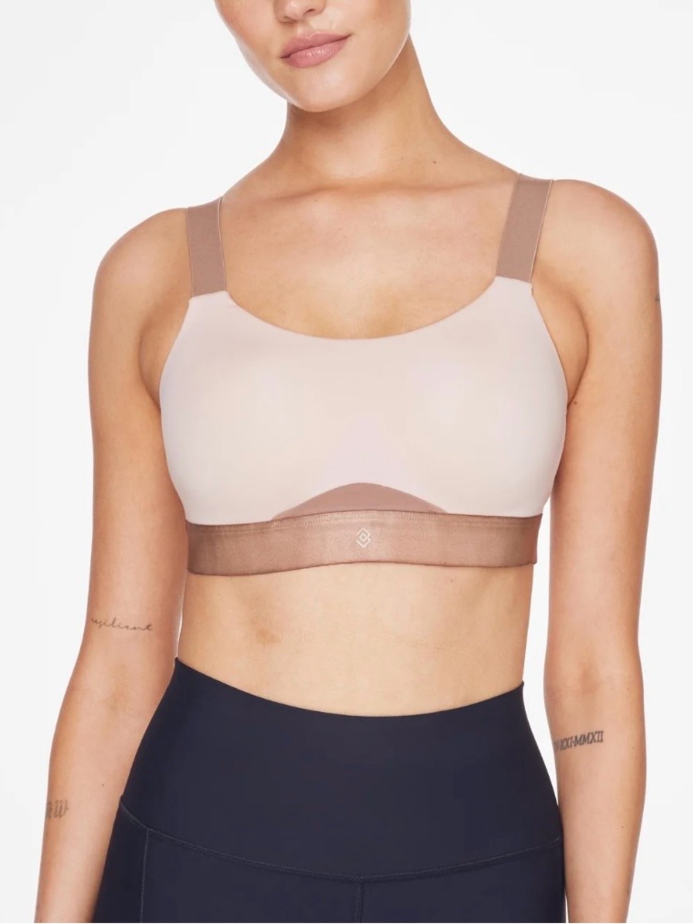 ThirdLove Kinetic Adjustable Two-Tone Rose Dust Nude Wireless Sports Bra 36A